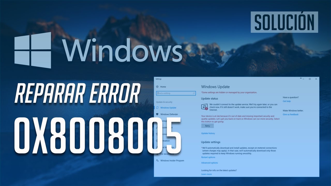 Windows Update – Solución al Error 0x8008005 en Windows 10/8/7