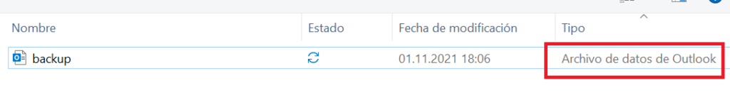 PST sincronizando con OneDrive