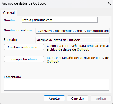 Outlook PST y OneDrive