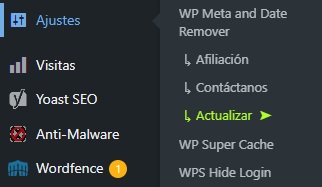 Wordpress Ajustes WPS Hide Login