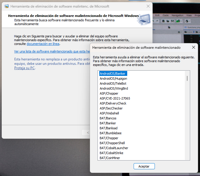 Herramienta de eliminación de software malintencionado de Windows (MRT)