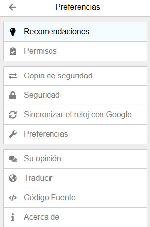 Authenticator for Google Authenticator, preferencias y copia de seguridad