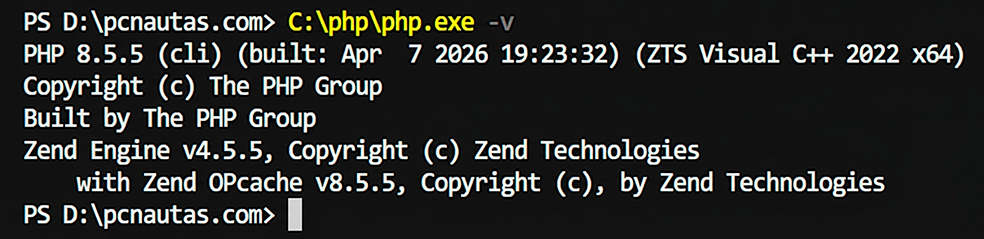 C:\php\php.exe -v